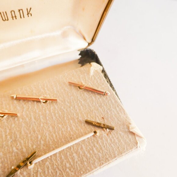 Vintage SWANK Onyx Jeweled Tuxedo Cufflinks and Studs - Picture 2 of 3